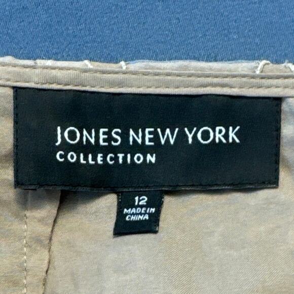 Jones New York Collection Sheer Die Cut Overlay Lined Pencil Skirt Size 12 Tan - Picture 3 of 7